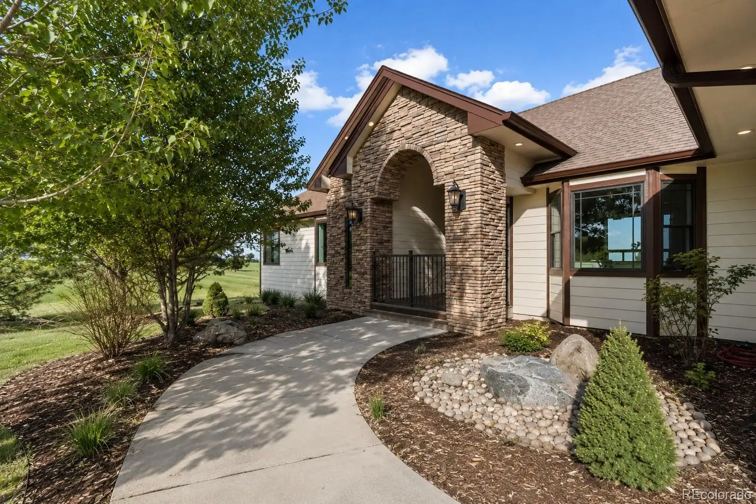 Arched stone entry