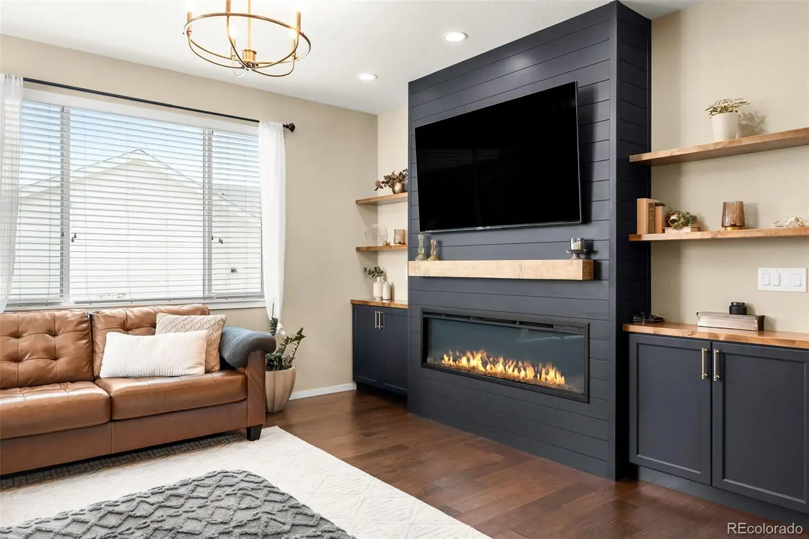 Great room fireplace wall