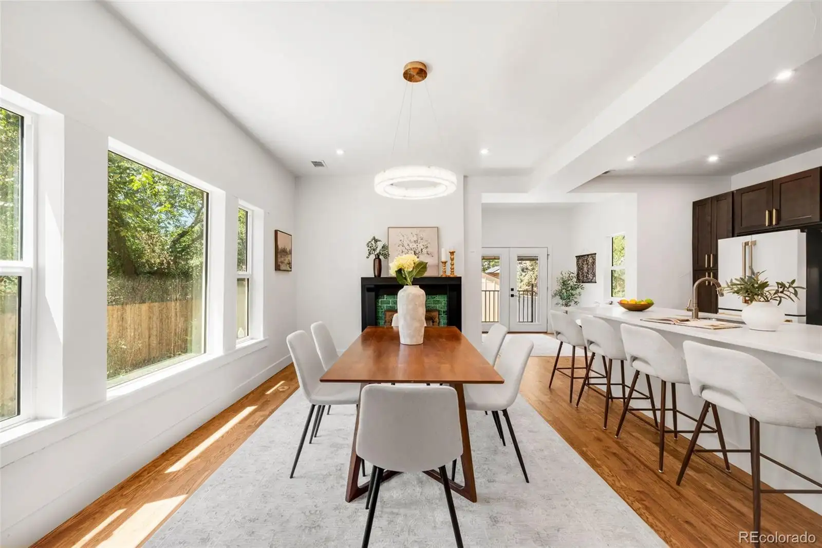 Dining area open to the kitchen